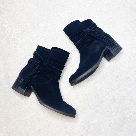 Ugg Koolaburra Kenz Black Suede Ankle Boots Booties 8.5 - Picture 8 of 11